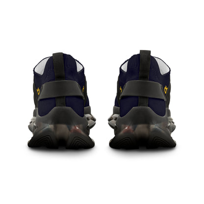 MAJBWR - Men's Mesh Sneakers — Deep Dark Blue & Gold Athletic