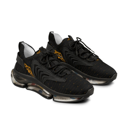 MAJBWR - Men's Crown Black & Gold Mesh Sneakers — Diamond Edition