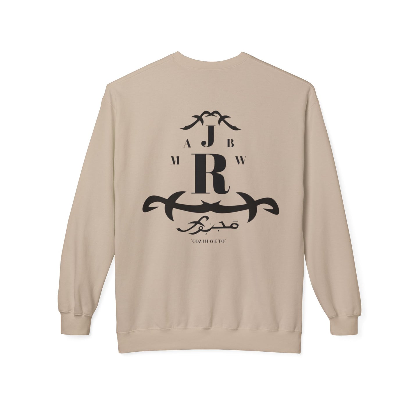 MAJBWR - Monogram R Crewneck Sweatshirt — Elegant Black Crest Design