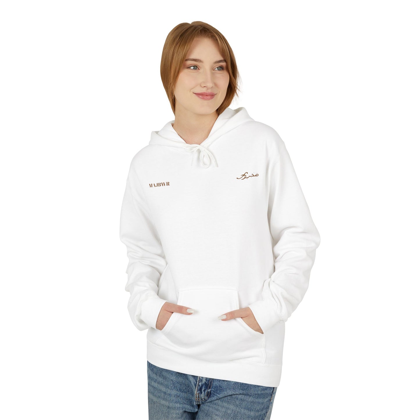 MAJBWR - Minimal Script 'Love' Hoodie — White Casual Pullover