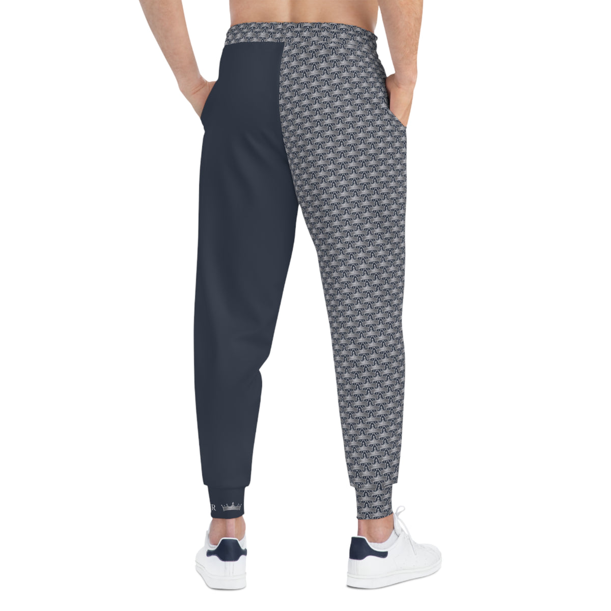 MAJBWR- Blue\/Grey Athletic Joggers —  Ghost White Crown 2 Face Lmtd Edtn.