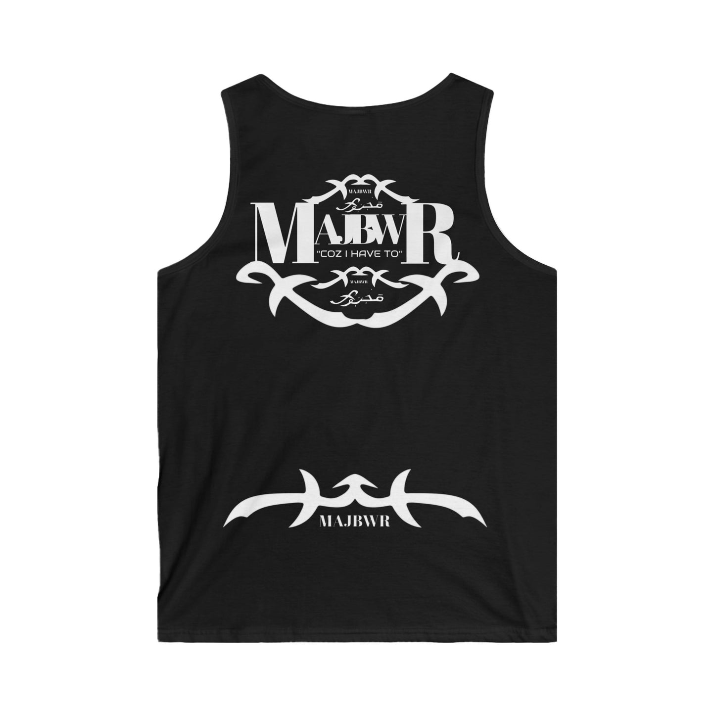 MAJBWR- Logo Tank Top — Men’s Arabic Script Graphic Tank