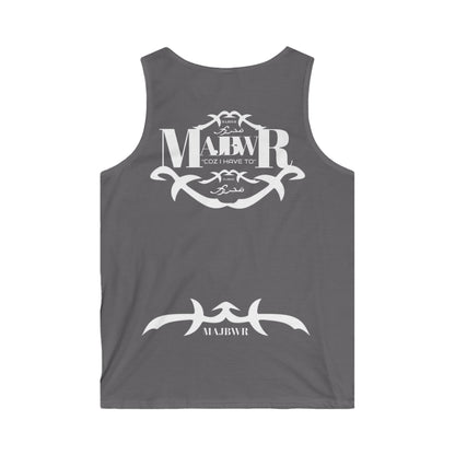 MAJBWR- Logo Tank Top — Men’s Arabic Script Graphic Tank