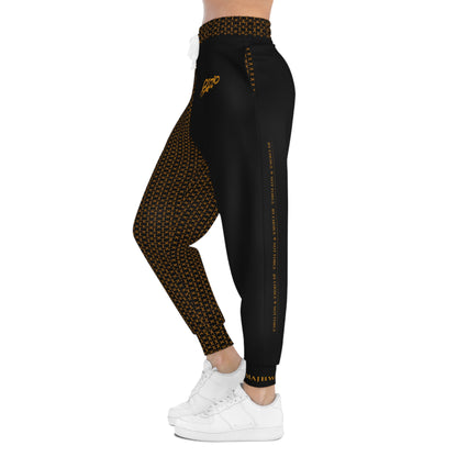 MAJBWR - Crossed Sword Athletic Joggers —  Black & Amber Gold Lmtd Edtn.