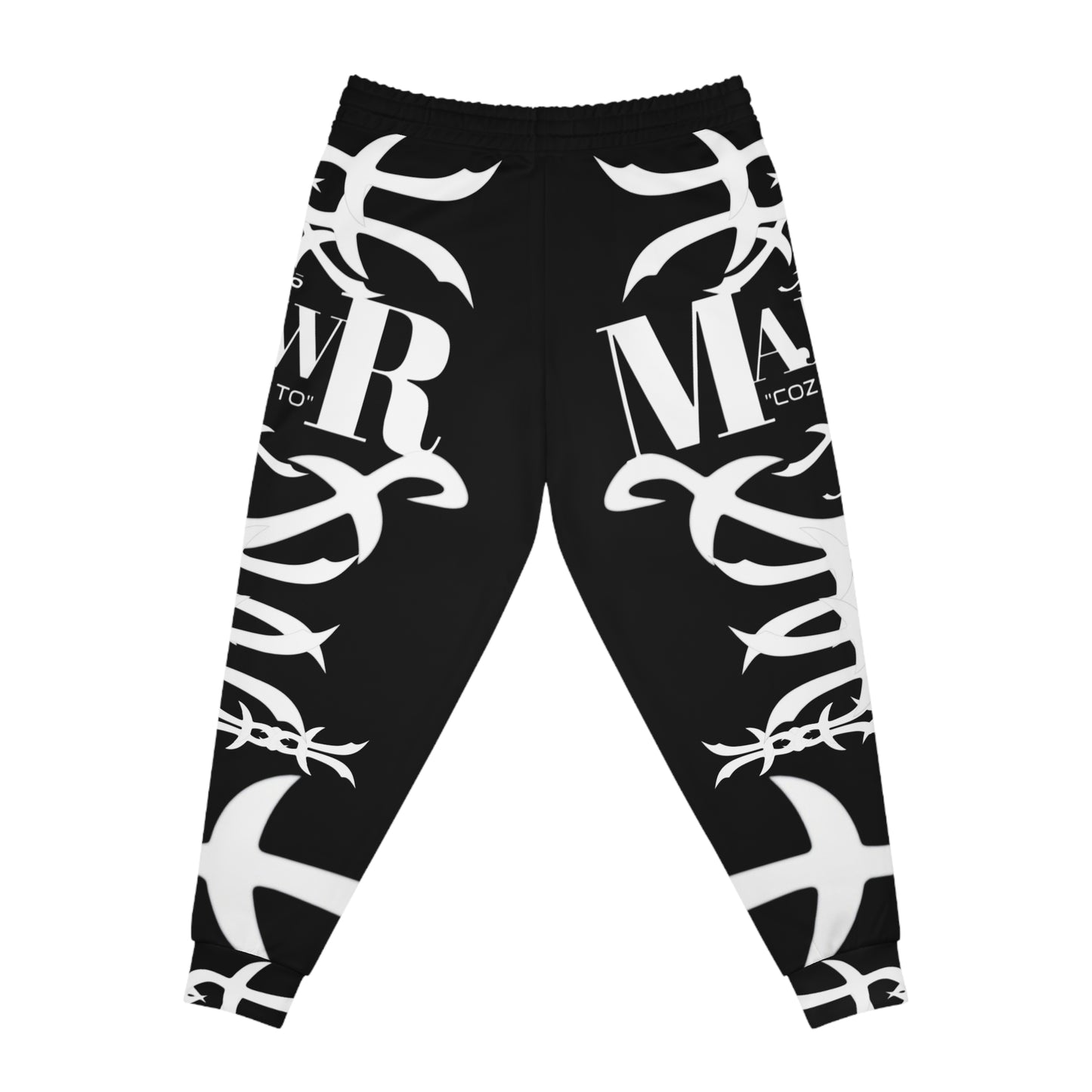 MAJBWR - Tribal Logo Athletic Joggers — Black Graphic Streetwear Sweatpants