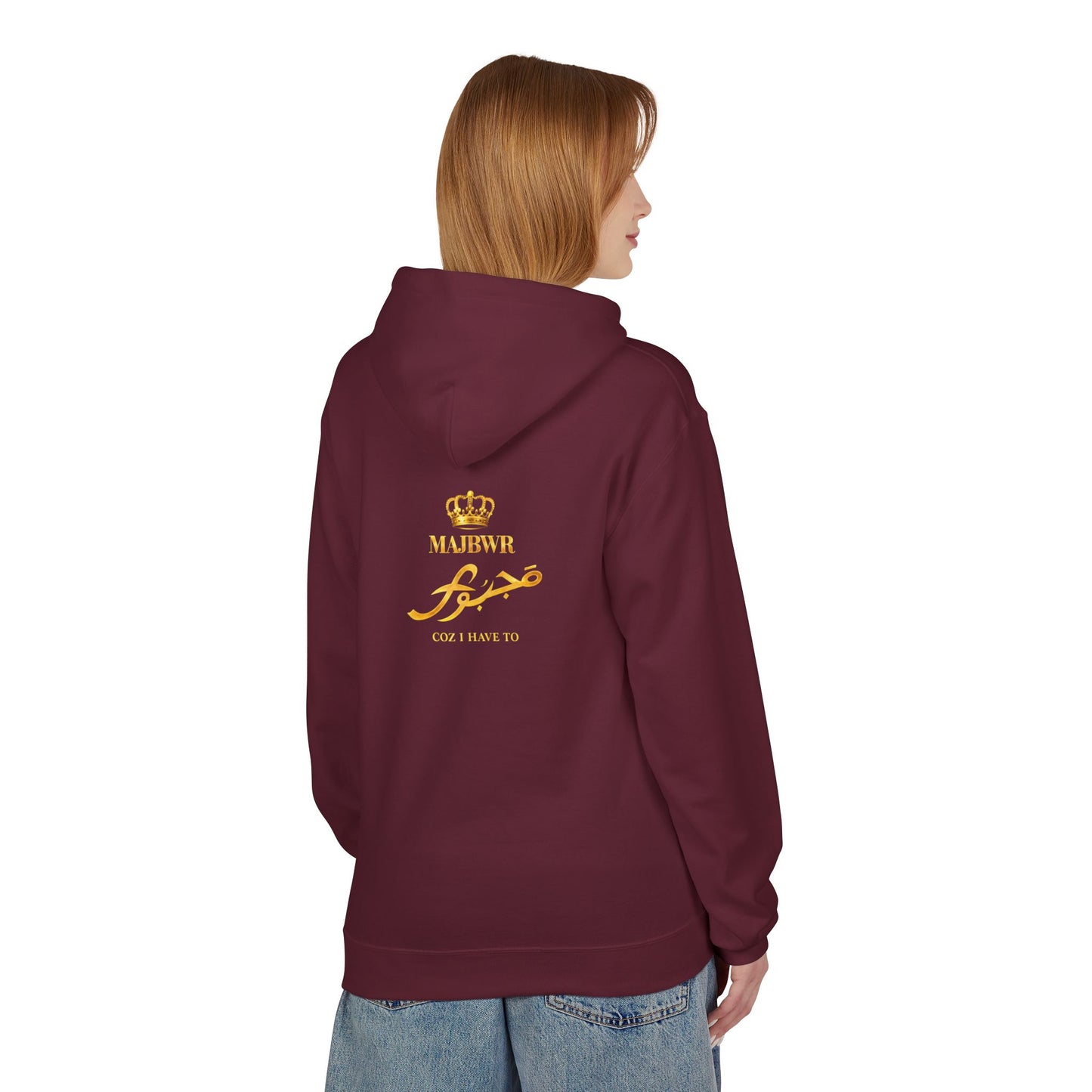MAJBWR - Majesty Crown Hoodie — Gold Script "Coz I Have To" Streetwear