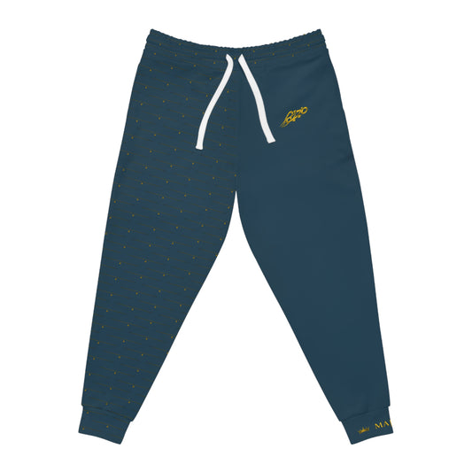MAJBWR - Diamond Edition Teal Athletic Joggers — Gold Crown Logo