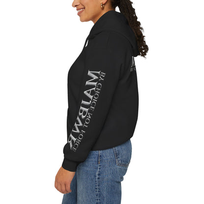 MAJBWR - Arabic Script Hoodie – 'By Choice Not Force' Black Pullover
