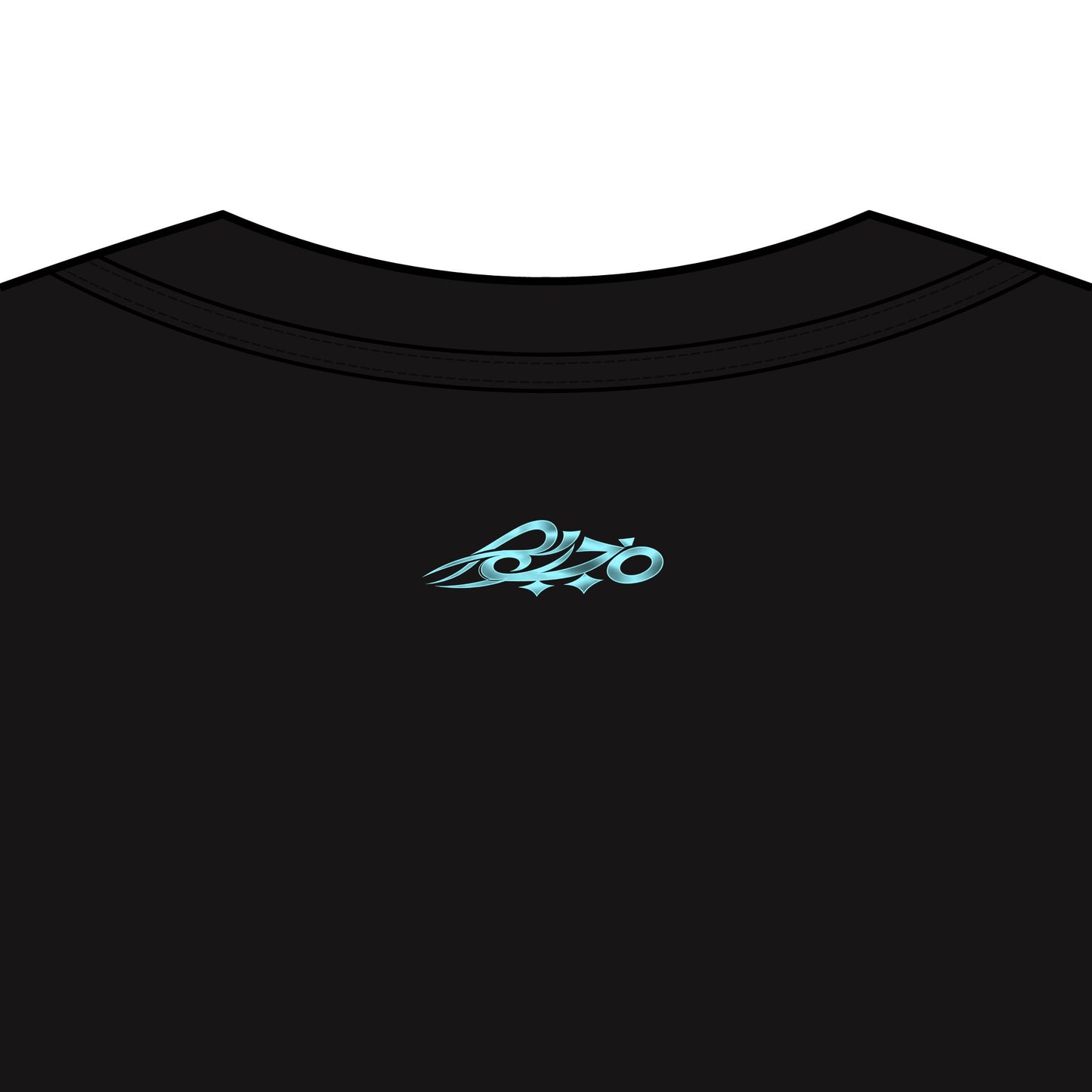 MAJBWR - Embroidered  Swords Men's Box Tee — Black/Navy with Ice Blue Accent