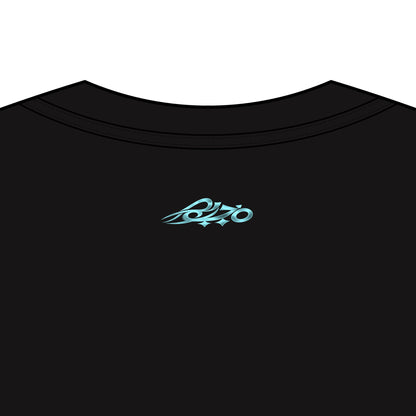 MAJBWR - Embroidered  Swords Men's Box Tee — Black/Navy with Ice Blue Accent