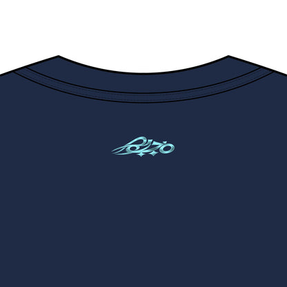 MAJBWR - Embroidered  Swords Men's Box Tee — Black/Navy with Ice Blue Accent