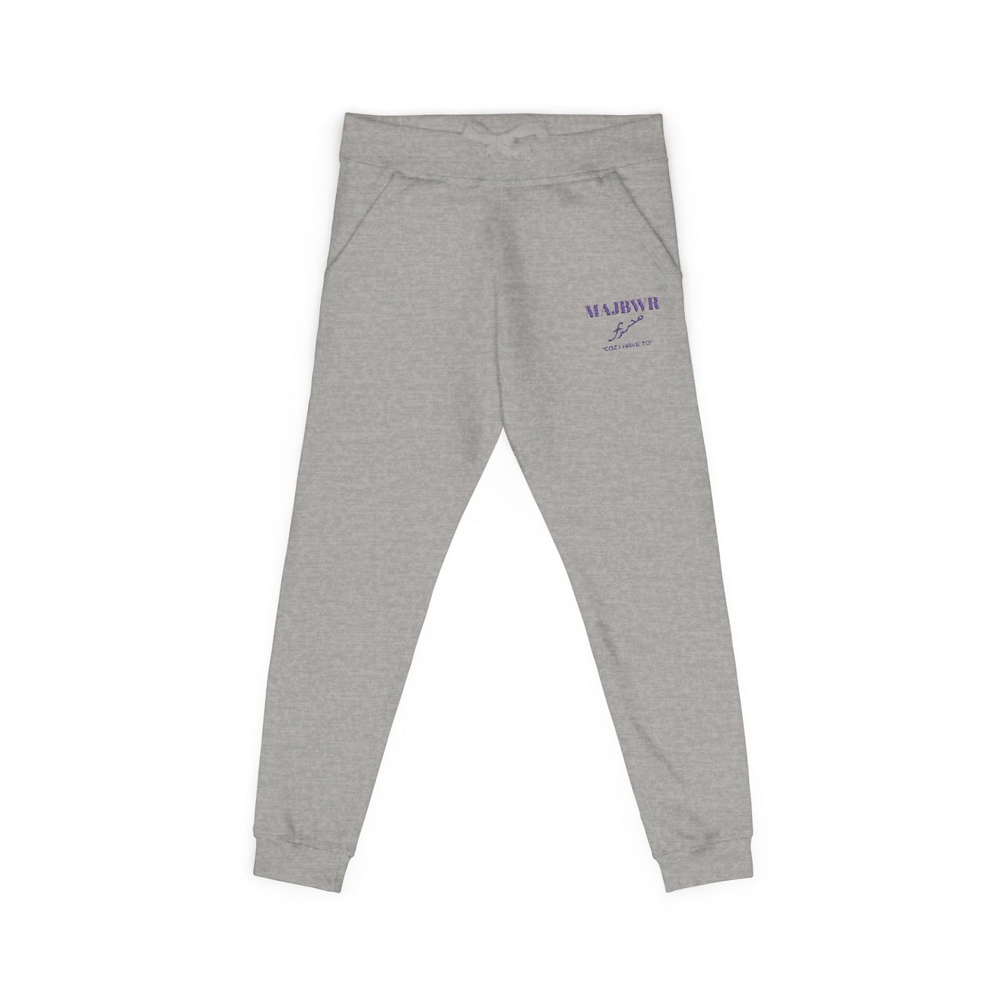 MAJBWR - Embroidered Coral Fleece Sweatpants — Relaxed Joggers with Small Script Accent