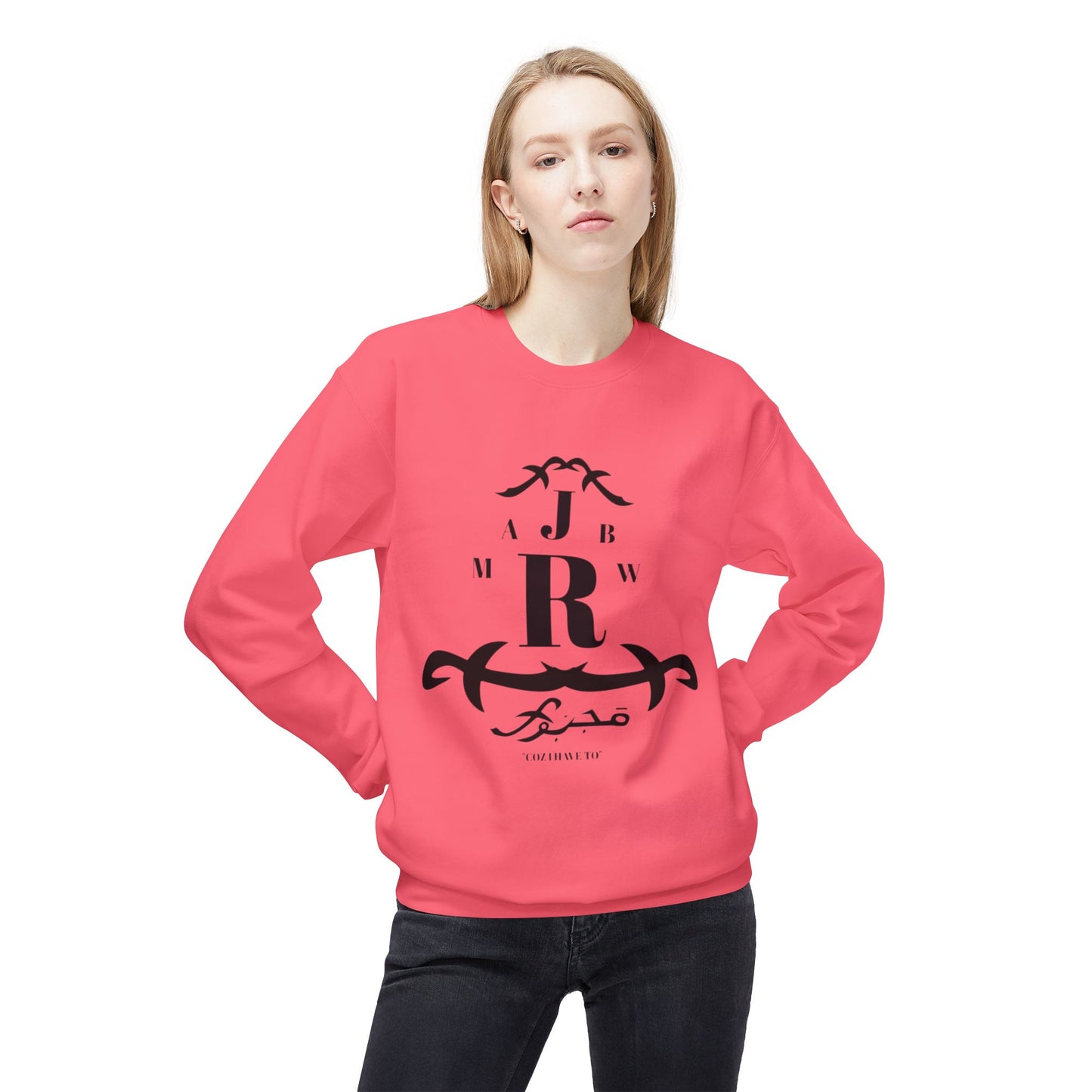 MAJBWR - Monogram R Crewneck Sweatshirt — Elegant Black Crest Design