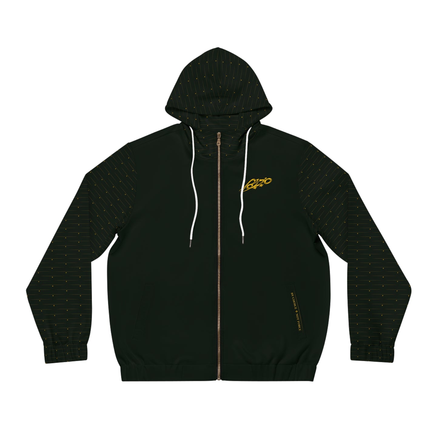 MAJBWR - Crown Diamond Zip-Up Hoodie — Deep Dark Green & Gold
