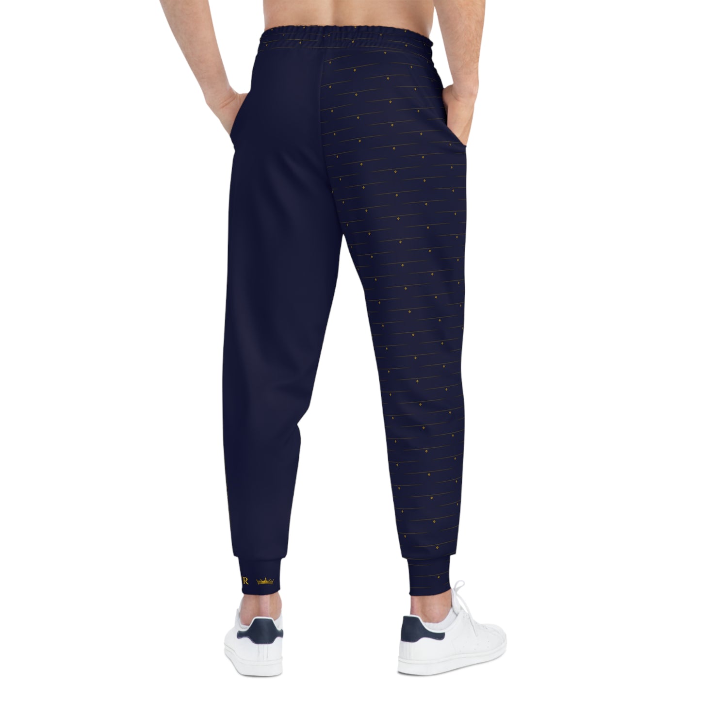 MAJBWR - Navy Athletic Joggers with Gold Crown Logo — Diamond Edition