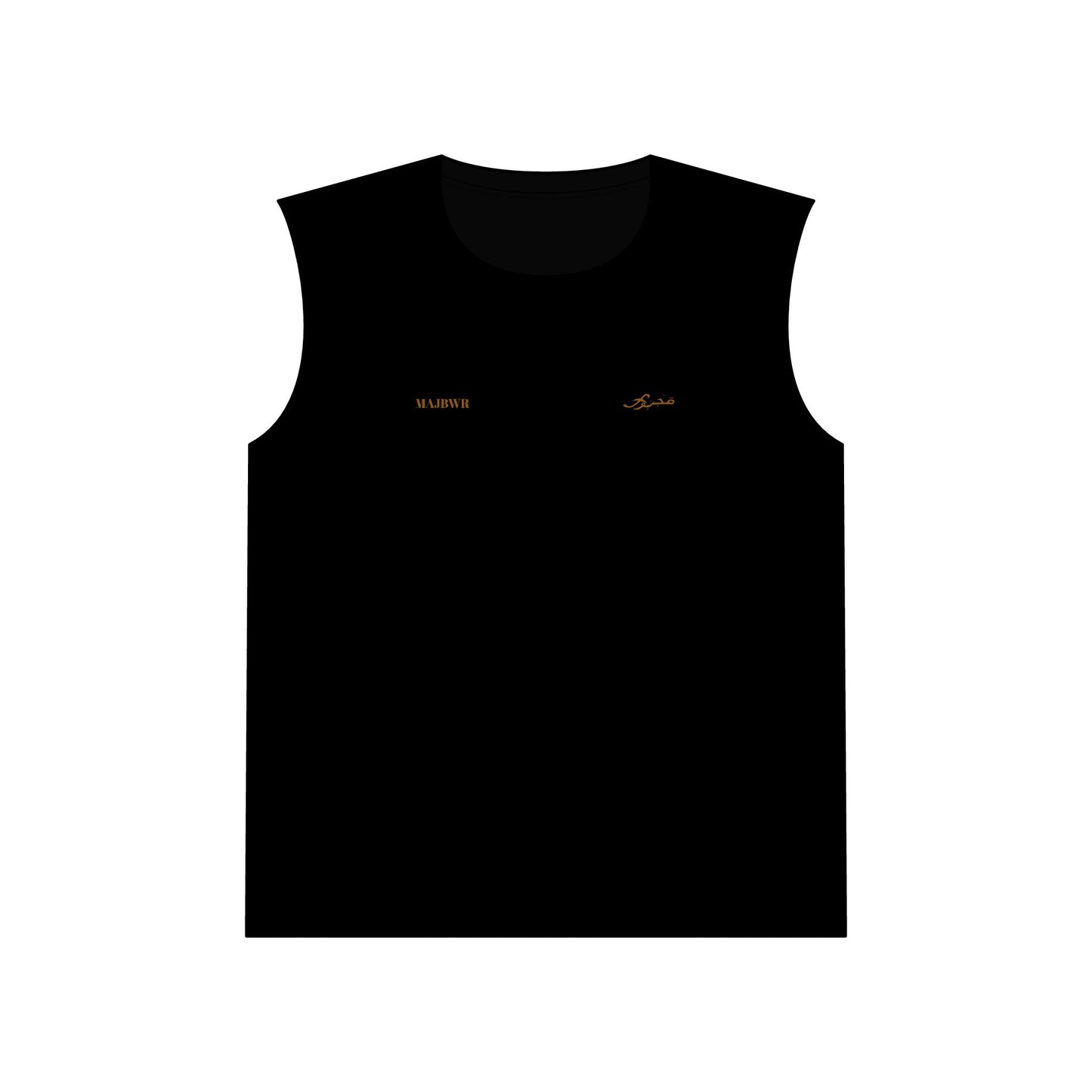 MAJBWR - Muscle Tank — Gold Arabic Calligraphy 'Malibu' Graphic