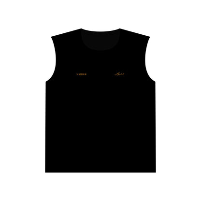 MAJBWR - Muscle Tank — Gold Arabic Calligraphy 'Malibu' Graphic