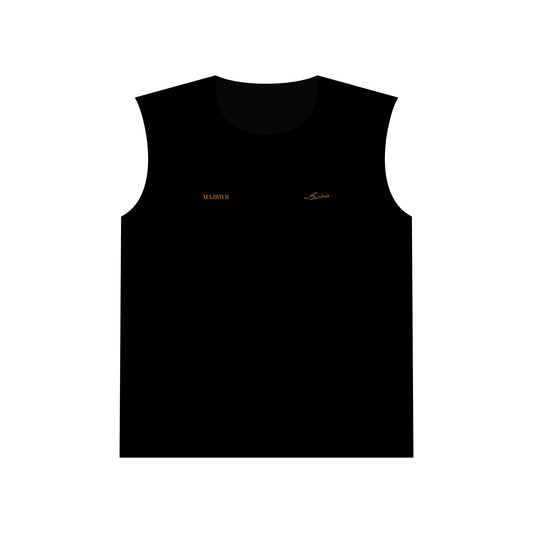 MAJBWR - Muscle Tank — Gold Arabic Calligraphy 'Malibu' Graphic