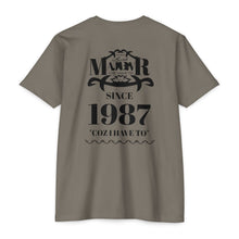 MAJBWR - Scripted Crest T‑Shirt — Minimalist Monogram Logo Tee