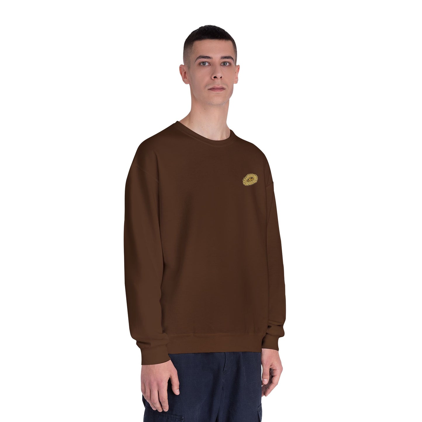 MAJBWR - Gold Crown Crewneck Sweatshirt — Arabic Script Graphic
