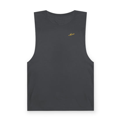 MAJBWR - Barnard Tank Top — Gold 'Majbwr' Crown Arabic Script (Coz I Have To)