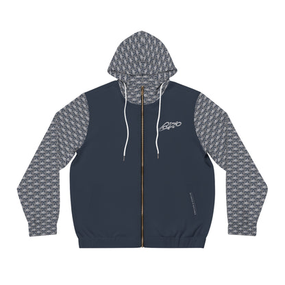 MAJBWR - Blue/Grey 'Ghost White Crown' Full-Zip Hoodie — Limited Edition