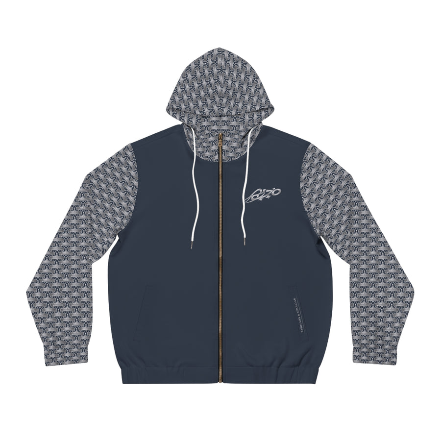 MAJBWR - Blue/Grey 'Ghost White Crown' Full-Zip Hoodie — Limited Edition