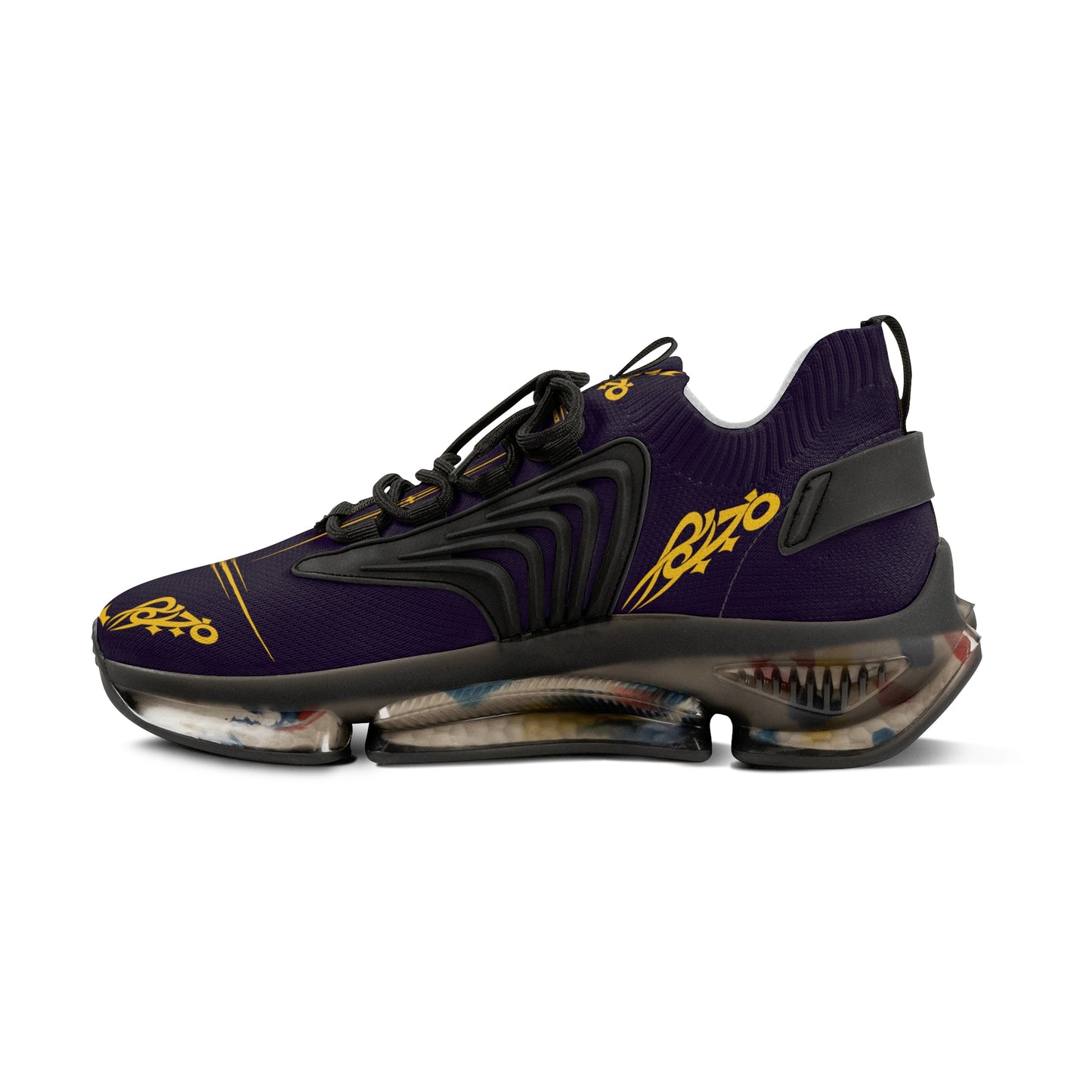 MAJBWR - Men's Mesh Sneakers — Deep Dark Purple & Gold Athletic