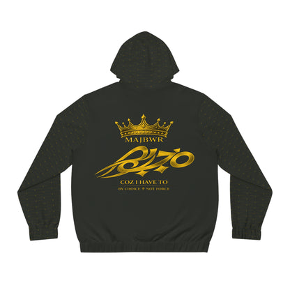 MAJBWR - Olive Gold Crown Diamond Full-Zip Hoodie — Designer Men's Hoodie