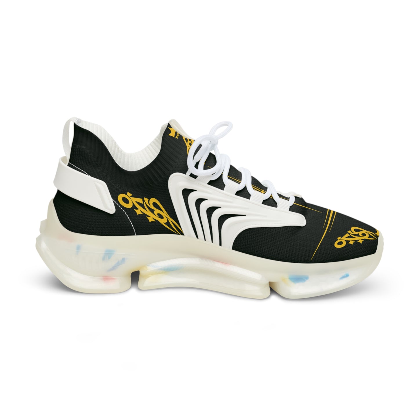 MAJBWR - Men's Mesh Sneakers — Deep Dark Green & Gold Athletic