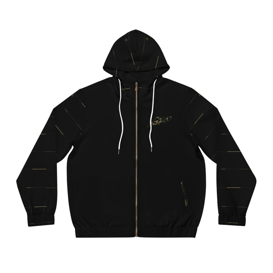 MAJBWR - Diamond Camo Crown Men's Full-Zip Hoodie — Black Limited Edition