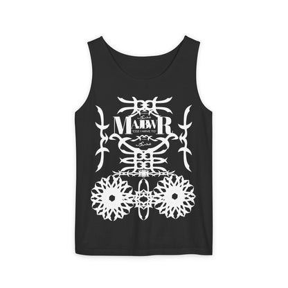 MAJBWR - Omar Turbine Tank Garment-Dyed Tank Top — Artistic Arabic Calligraphy Design