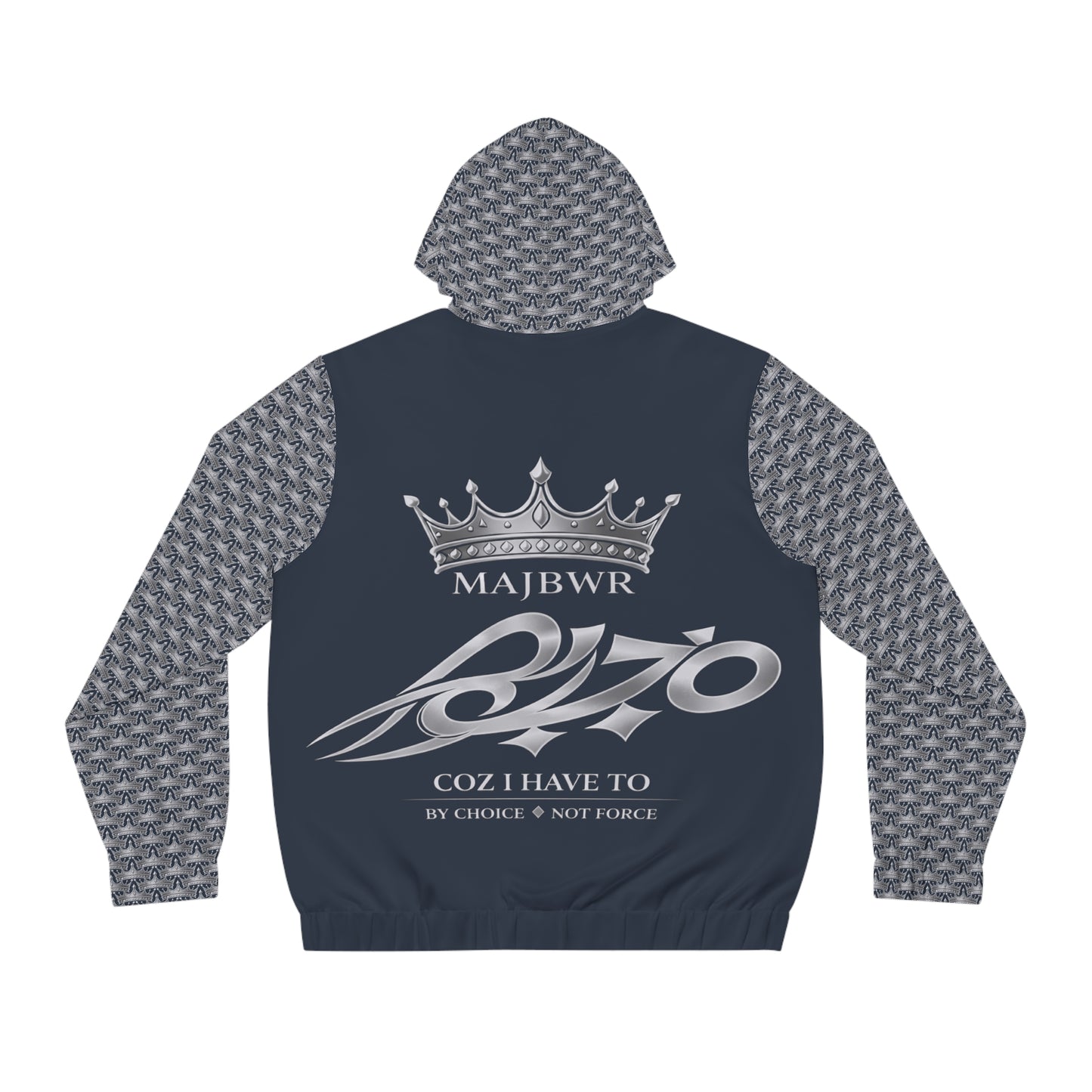 MAJBWR - Blue/Grey 'Ghost White Crown' Full-Zip Hoodie — Limited Edition