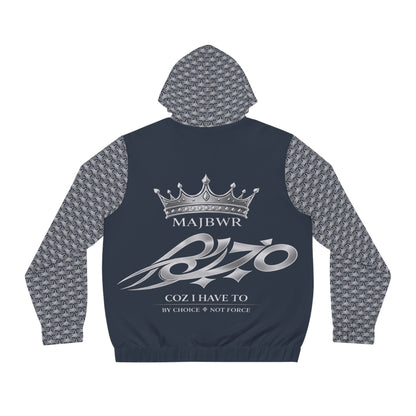 MAJBWR - Blue/Grey 'Ghost White Crown' Full-Zip Hoodie — Limited Edition