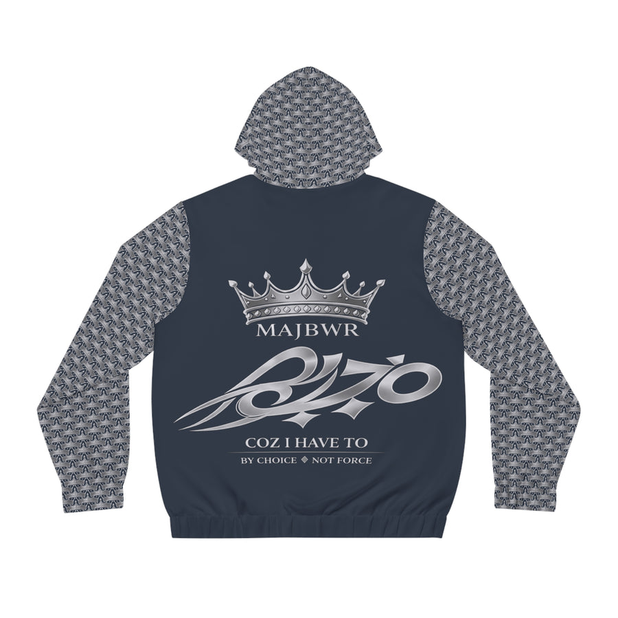 MAJBWR - Blue/Grey 'Ghost White Crown' Full-Zip Hoodie — Limited Edition