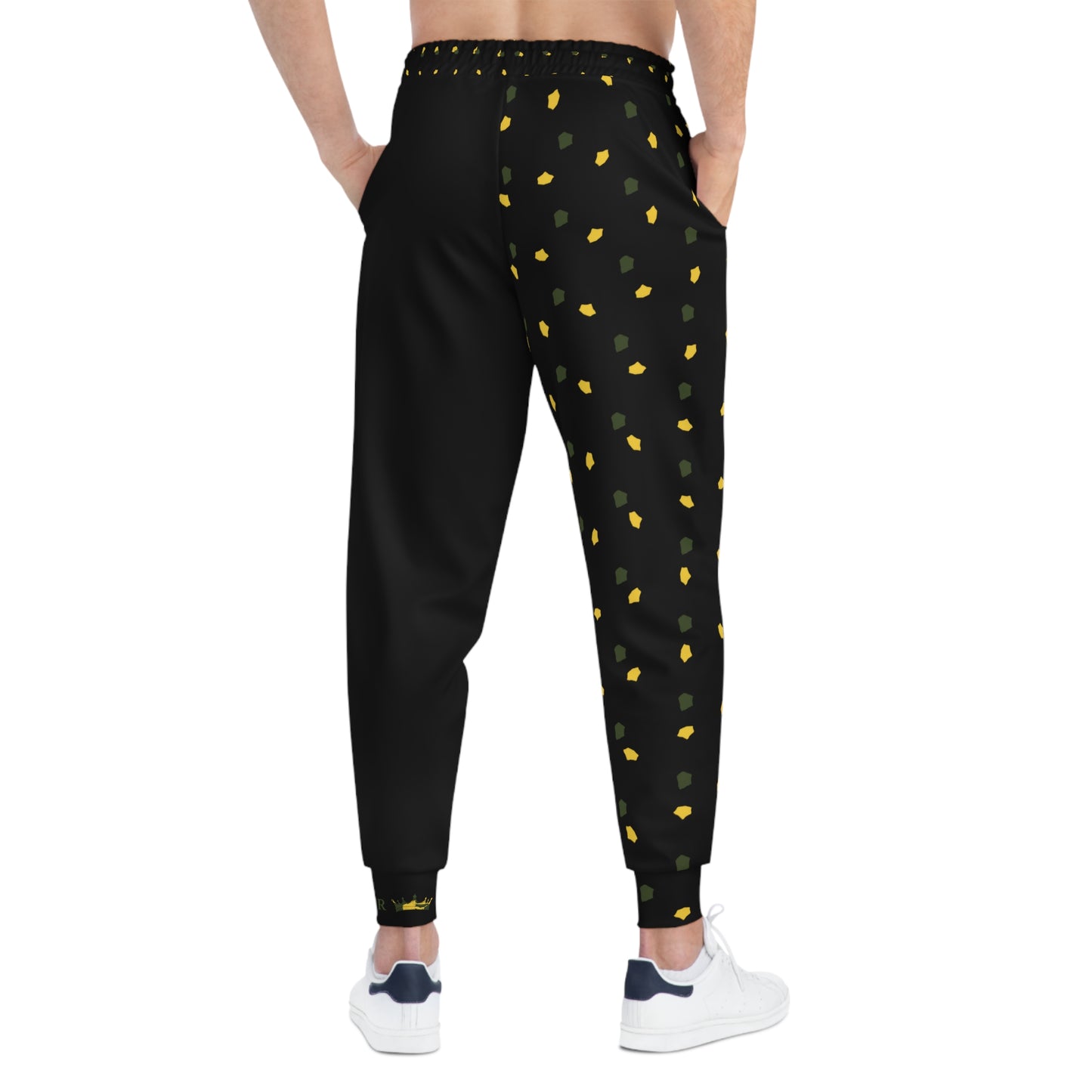 MAJBWR - Black Camo Leaf Athletic Joggers — Green & Yellow AOP Track Pants