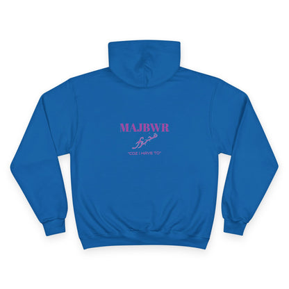 MAJBWR x Champion Hoodie – "COZ I HAVE TO" Purple Print