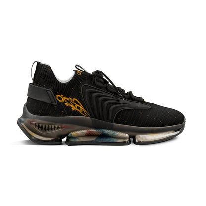 MAJBWR - Men's Crown Black & Gold Mesh Sneakers — Diamond Edition