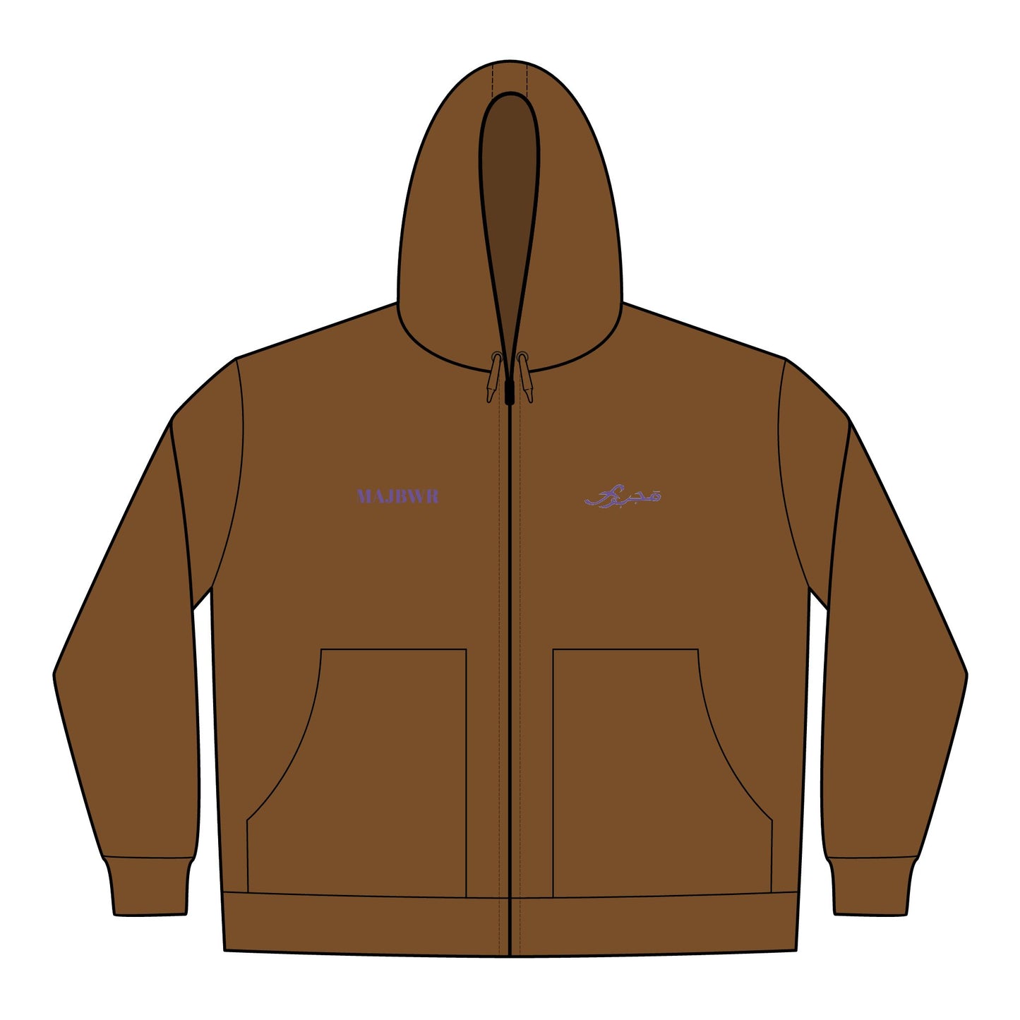 MAJBWR - Embroidered Duck Cloth Hooded Work Jacket