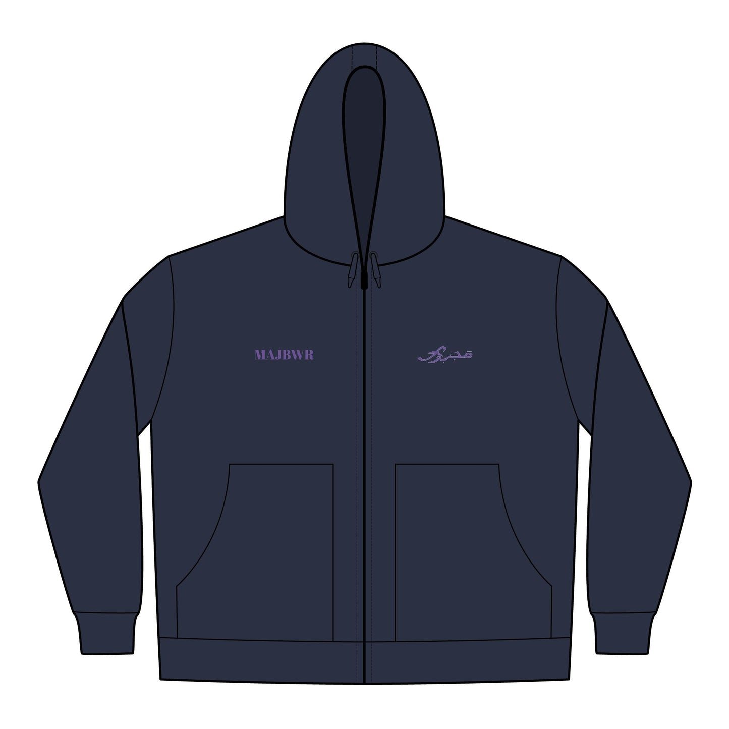 MAJBWR - Embroidered Duck Cloth Hooded Work Jacket