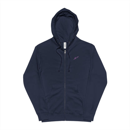 MAJBWR - Purple Caligrophy Zip Up Fleece Hoodie "COZ I HAVE TO"