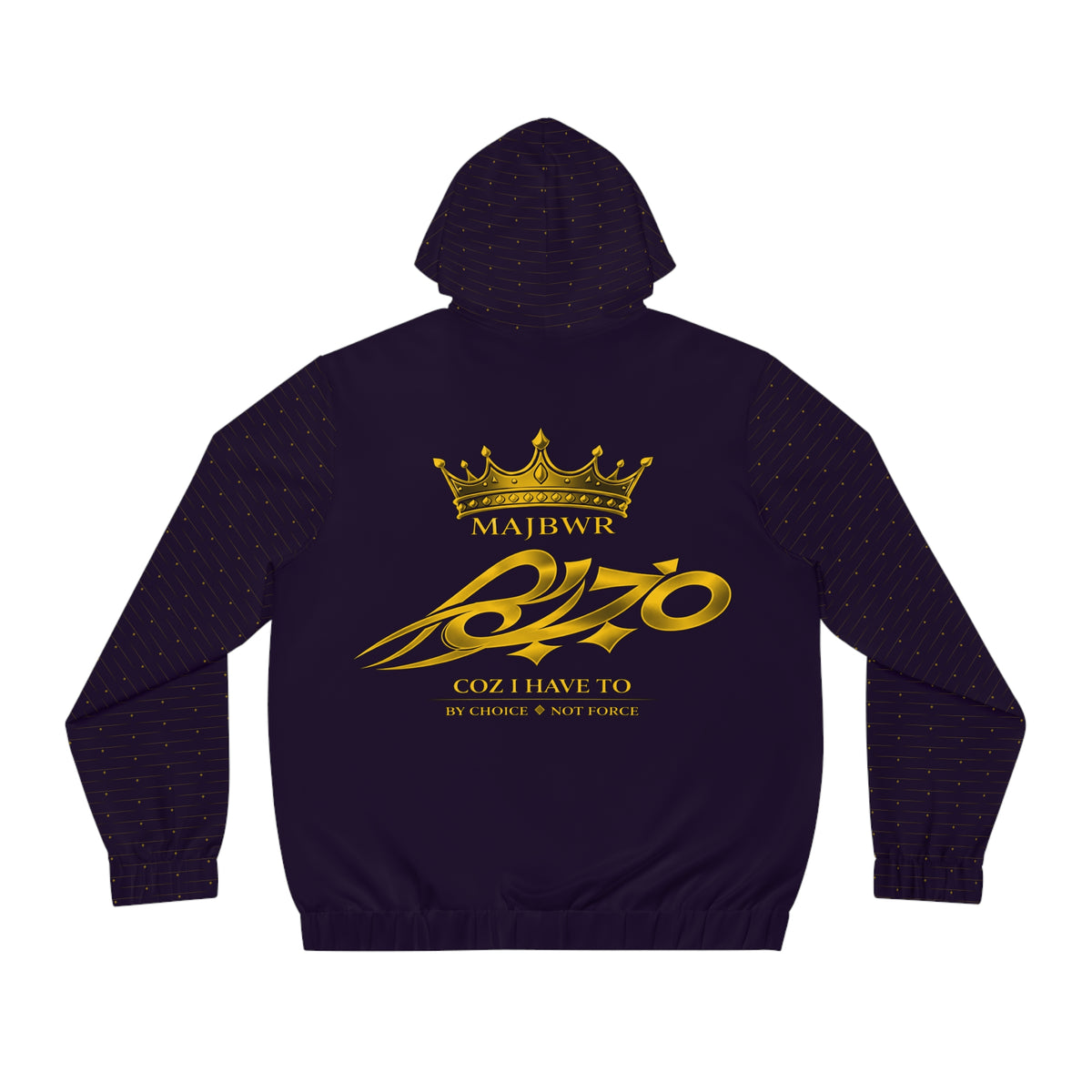 MAJBWR - Crown Diamond Zip-Up Hoodie — Deep Dark Purple & Gold