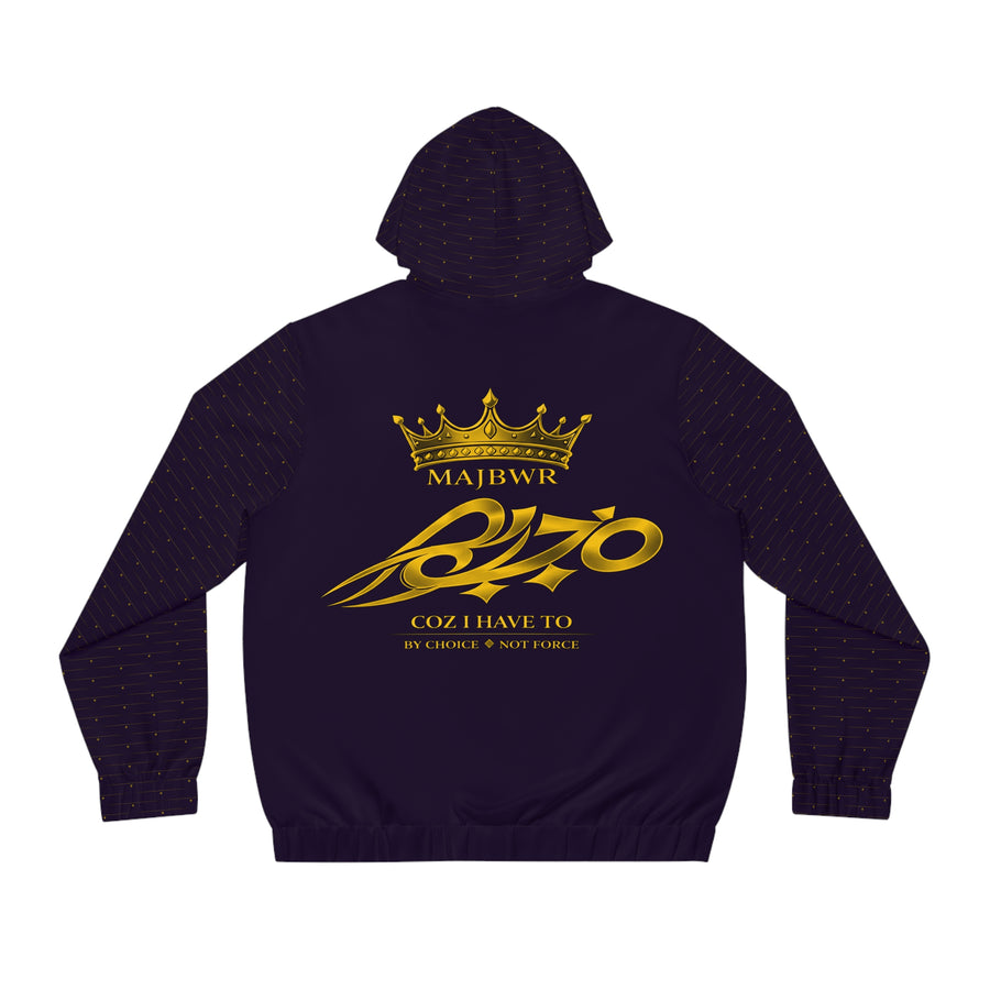 MAJBWR - Crown Diamond Zip-Up Hoodie — Deep Dark Purple & Gold