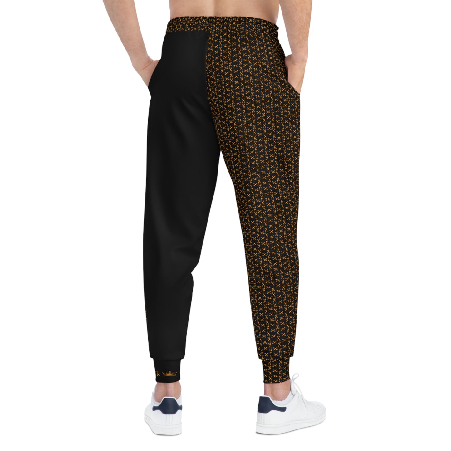 MAJBWR - Crossed Sword Athletic Joggers —  Black & Amber Gold Lmtd Edtn.