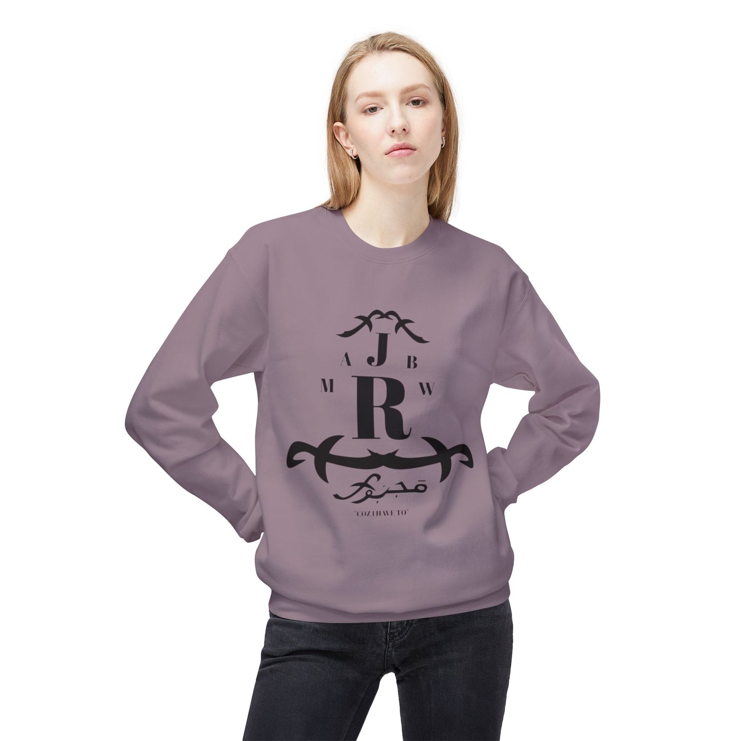 MAJBWR - Monogram R Crewneck Sweatshirt — Elegant Black Crest Design