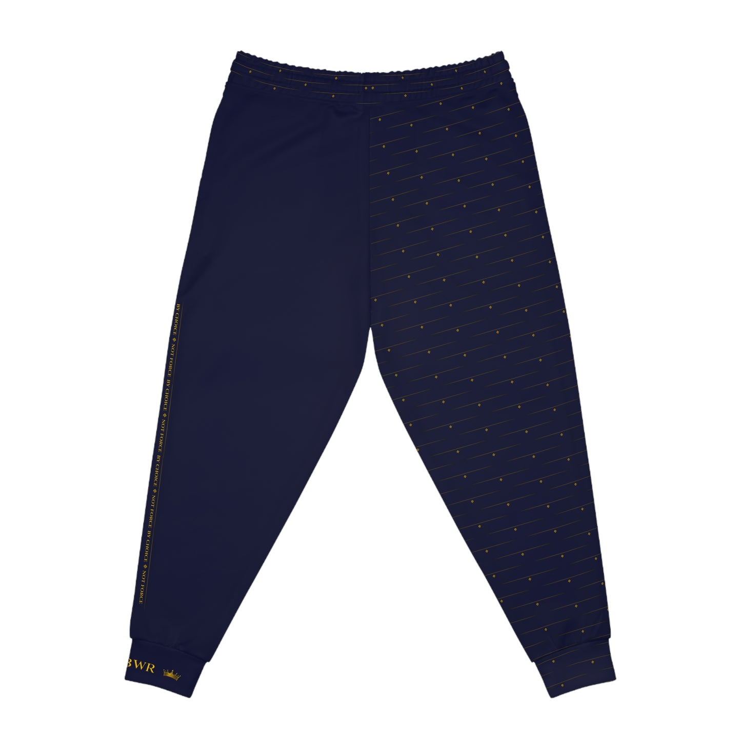 MAJBWR - Navy Athletic Joggers with Gold Crown Logo — Diamond Edition