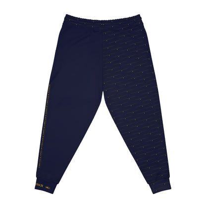 MAJBWR - Navy Athletic Joggers with Gold Crown Logo — Diamond Edition