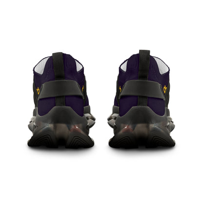 MAJBWR - Men's Mesh Sneakers — Deep Dark Purple & Gold Athletic