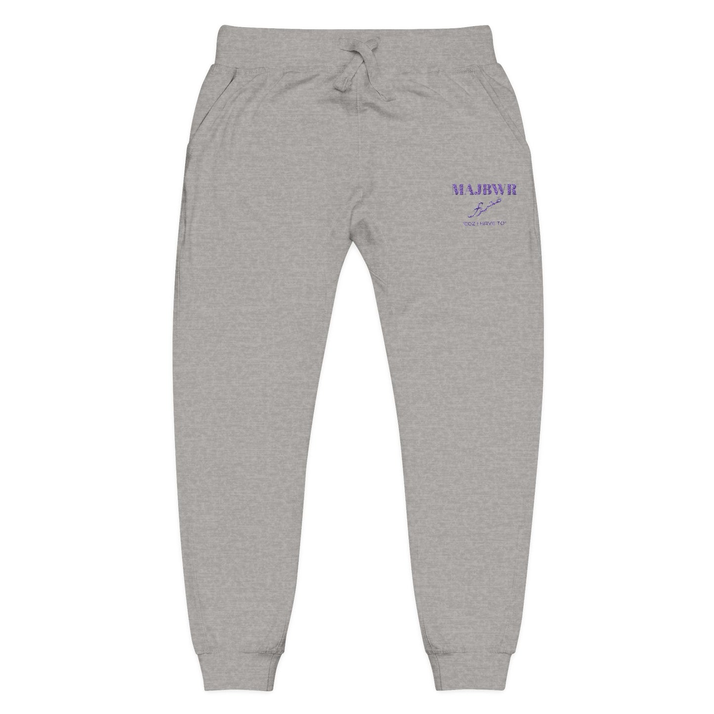 MAJBWR - Embroidered Coral Fleece Sweatpants — Relaxed Joggers with Small Script Accent