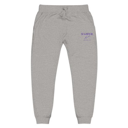 MAJBWR - Embroidered Coral Fleece Sweatpants — Relaxed Joggers with Small Script Accent